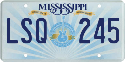 MS license plate LSQ245