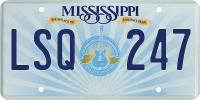 MS license plate LSQ247