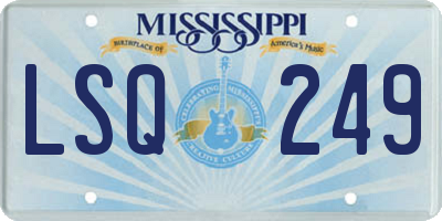 MS license plate LSQ249