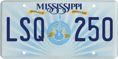 MS license plate LSQ250