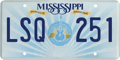 MS license plate LSQ251