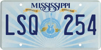 MS license plate LSQ254