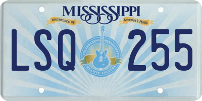 MS license plate LSQ255