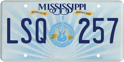 MS license plate LSQ257