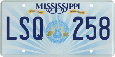 MS license plate LSQ258