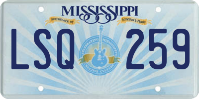 MS license plate LSQ259