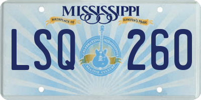 MS license plate LSQ260