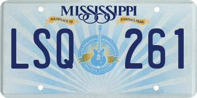 MS license plate LSQ261
