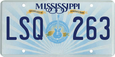 MS license plate LSQ263
