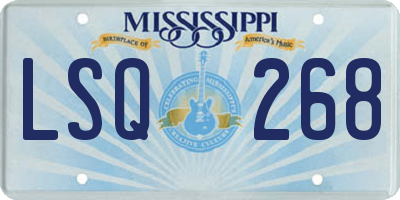MS license plate LSQ268