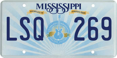 MS license plate LSQ269
