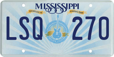 MS license plate LSQ270