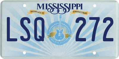 MS license plate LSQ272