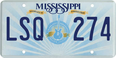 MS license plate LSQ274