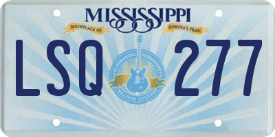 MS license plate LSQ277