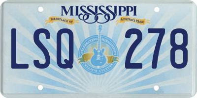 MS license plate LSQ278
