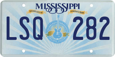 MS license plate LSQ282