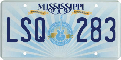 MS license plate LSQ283