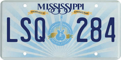 MS license plate LSQ284