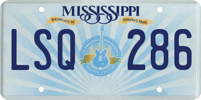 MS license plate LSQ286