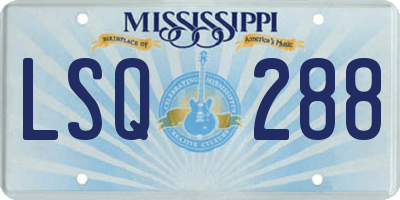 MS license plate LSQ288