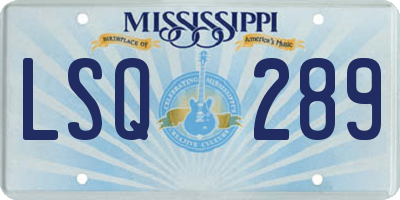 MS license plate LSQ289