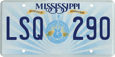 MS license plate LSQ290
