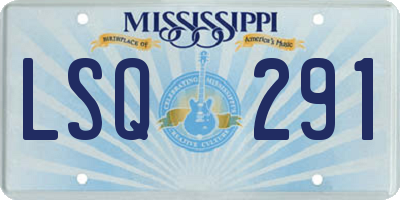 MS license plate LSQ291