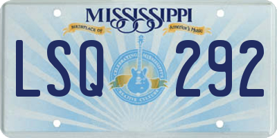 MS license plate LSQ292