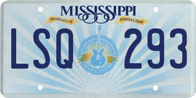 MS license plate LSQ293