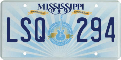 MS license plate LSQ294