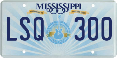MS license plate LSQ300