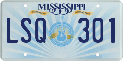 MS license plate LSQ301