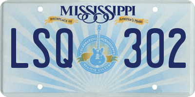 MS license plate LSQ302