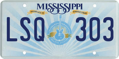 MS license plate LSQ303