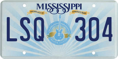 MS license plate LSQ304