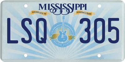 MS license plate LSQ305