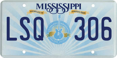 MS license plate LSQ306