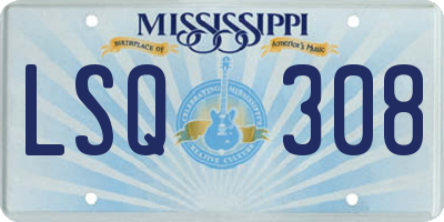 MS license plate LSQ308