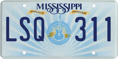 MS license plate LSQ311