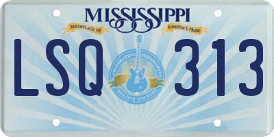 MS license plate LSQ313
