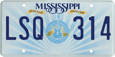 MS license plate LSQ314