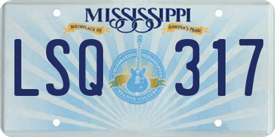 MS license plate LSQ317