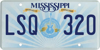 MS license plate LSQ320