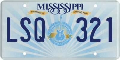 MS license plate LSQ321