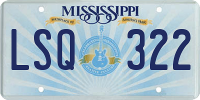 MS license plate LSQ322
