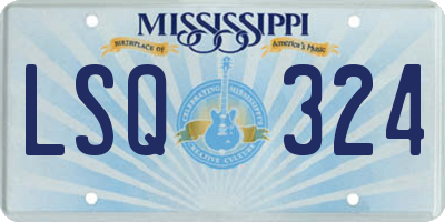 MS license plate LSQ324