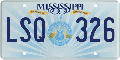 MS license plate LSQ326