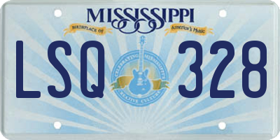 MS license plate LSQ328