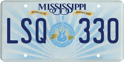 MS license plate LSQ330